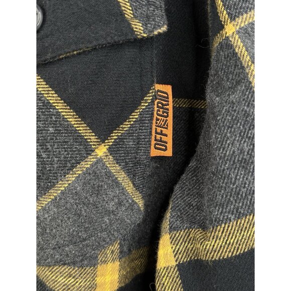 Off The Grid Destroyer Flannel Shirt Men’s XL Castlerock Grey Yellow Long Sleeve - Picture 5 of 16